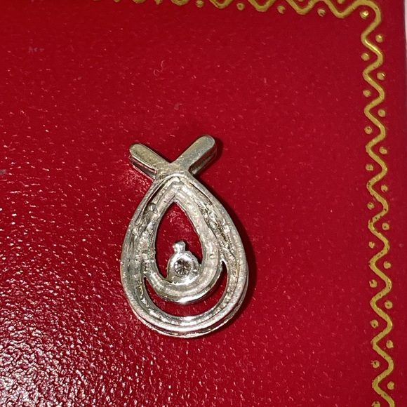 Solid 10K White Gold Natural Round Cut Diamond Solitaire Pendant for Necklace - Picture 10 of 13